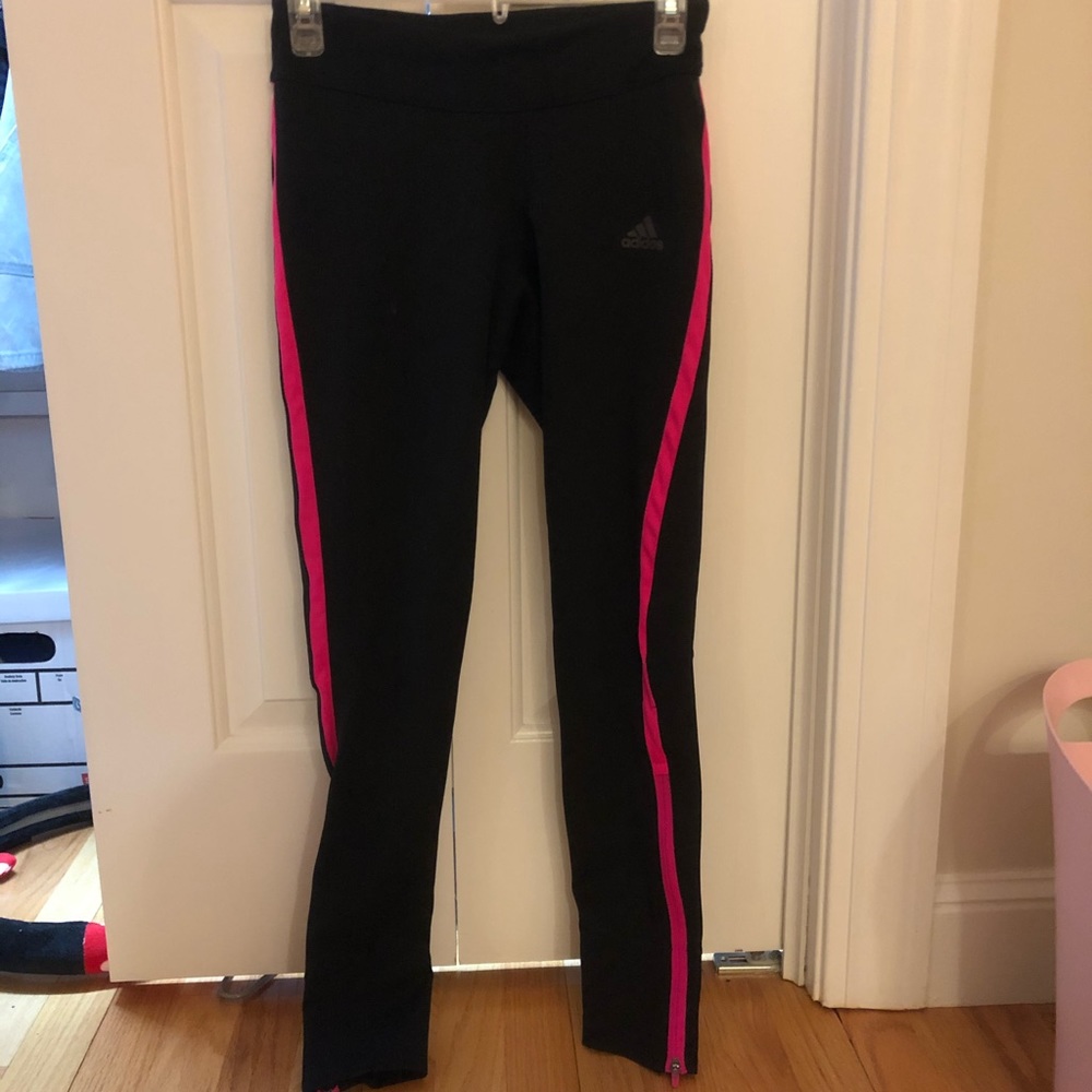Adidas Climalite Pink Stripe Leggings-Size XS